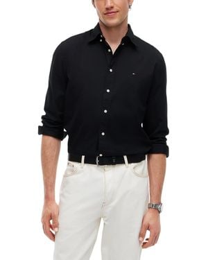 Tommy Hilfiger Shirts Slim Fit Oxford Long Sleeve Casual Cotton Formal Top - Black