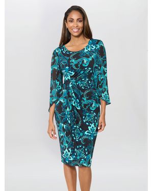 Gina Bacconi Zelda Draped Jersey Dress - Blue