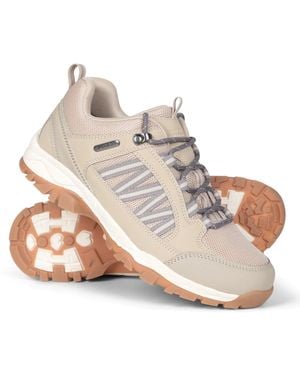 Mountain Warehouse 'Path' Walking Shoes Waterproof Breathable Cushioned Hiking Footwear - Natural