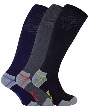 Sock Snob 6 Pack Long Knee High Work Socks For Steel Toe Boots - Blue