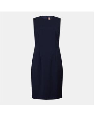 BOSS Dirulah Crew Neck Sleeveless Knee Length Dress - Blue