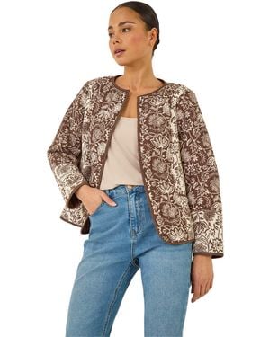 Roman Petite Quilted Puffer Jacket - Blue