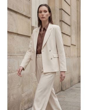 My Fashion Buttoned Blazer Jacket - Natural
