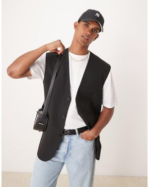 ASOS Relaxed Longline Waistcoat - Black
