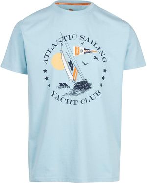 Trespass Lettering Graphic Crew Neck Short Sleeve T-Shirt - Blue