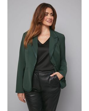 Wallis Edge Detail Single Breasted Tux Jacket - Green