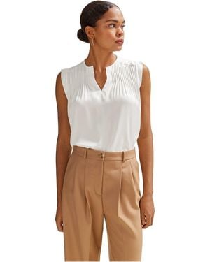 BOSS Notched Neck Regular Fit Blouse - Brown