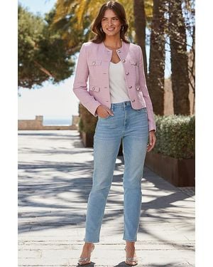 Sosandar Soft Boucle Jacket With Buttons - Grey