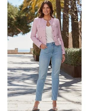 Sosandar Soft Boucle Jacket With Buttons - Grey