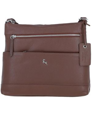 Ashwood Leather 'Derby' Stylish Real Shoulder Bag - Purple