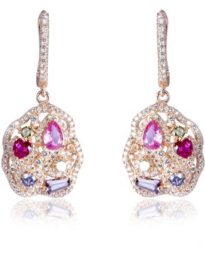 Orphelia 'Marosetti' 925 Sterling Drop Earrings - Pink