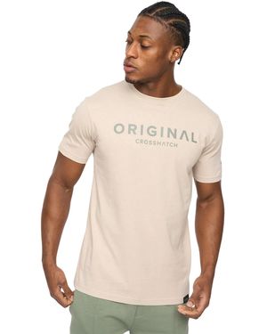 Crosshatch Bardon Cotton T-Shirt (Light Stone) - Natural