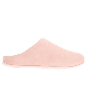 Fitflop Ladies Chrissie Suede Shearling Slippers - Pink