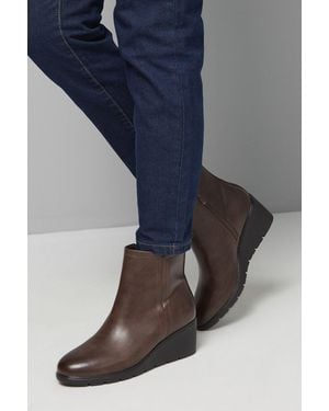 Good for the Sole Mary Comfort Medium Wedge Casual Ankle Boots - Blue