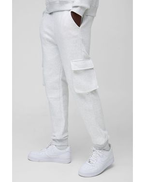 BoohooMAN Basic Skinny Fit Cargo Joggers - Grey