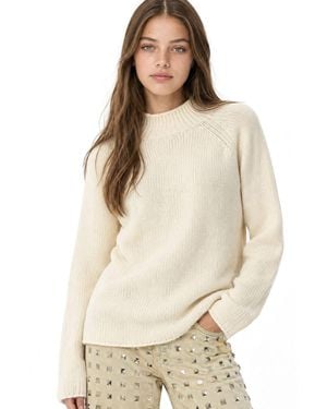 MixRay Knit Half Turtleneck Jumper - Natural