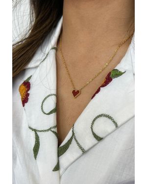 SVNX Heart Pendant Necklace - Metallic