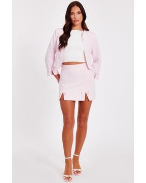 Quiz Pale Bow Detail Skirt - Red