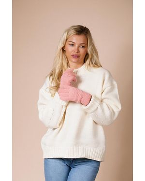 SVNX Touch Screen Cable Knit Gloves - Pink