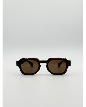 SVNX Angular Wayfarer Style Sunglasses - White