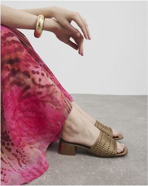 River Island Sandals Wide Fit Woven Block Heel Mule - Multicolour