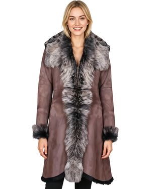Infinity Leather Toscana Sheep Suede Trench Coat- Celeste Sheepskin - Brown