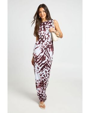 Boohoo Basic Slash Neck Super Soft Maxi Dress - White