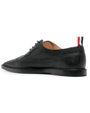 Thom Browne Pointed-Toe Leather Brogues - Black