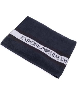 Emporio Armani Accessories Woven Towel - Blue