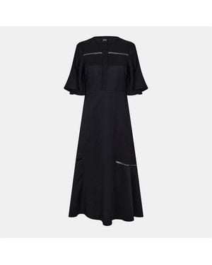 BOSS Dileina Crew Neck Maxi Skater Dress - Black