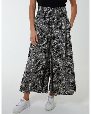 Blue Vanilla Shirred Wide Leg Trouser - Black