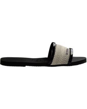 Havaianas Ladies Trancoso Premium Flat Flip Flops - Black