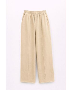 MixRay Elastic Waist Palazzo Trousers - Natural