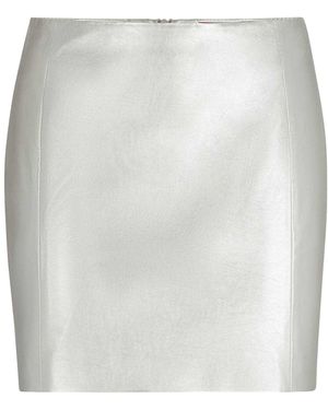 HUGO Rusine-1 Regelmatige Minirok (zilver) - Wit
