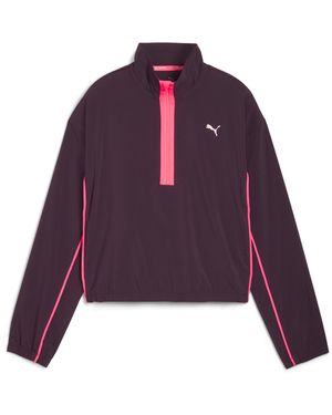 PUMA Run For Her Woven Half-Zip Jacket - Purple