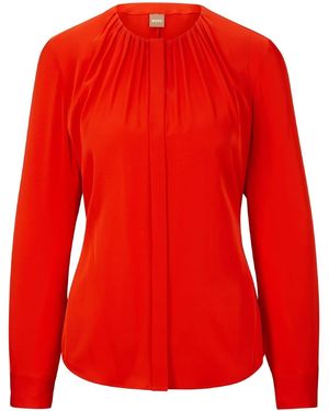 BOSS Long Sleeve Regular Fit Blouse - Red