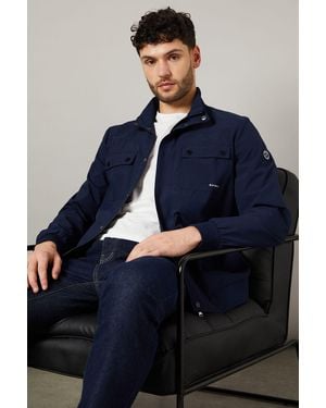 MAINE Funnel Neck Wind Breaker Jacket - Blue