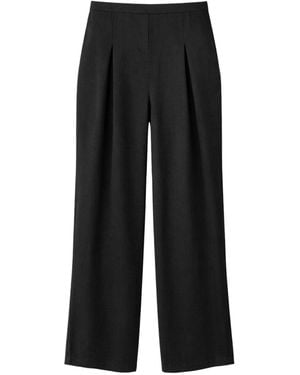 MixRay High-Waist Wide-Leg Crepe Trousers - Black