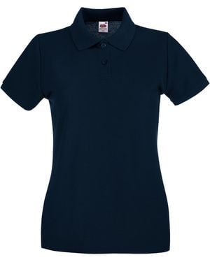 Fruit Of The Loom Ladies Lady-Fit Premium Short Sleeve Polo Shirt (Deep) - Blue