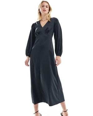 Closet Tall Balloon Sleeve Midaxi Dress - Blue