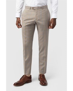 Alexandre Silver Label Flat Fronted Tailored Suit Trousers - Natural
