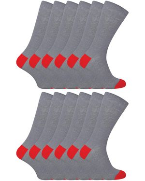 Sock Snob 12 Pair Multipack Cotton Socks - Grey