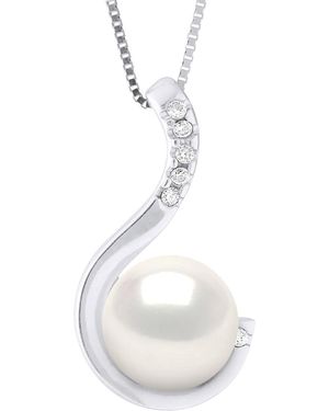 Ateliers Saint Germain Pendant Jewellery 0,06 Cts And Real Cultured Freshwater Pearl - White