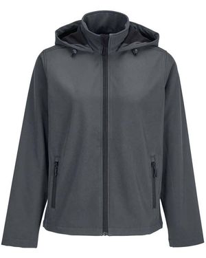 Sol's Ladies Race Hooded Soft Shell Jacket - Grey
