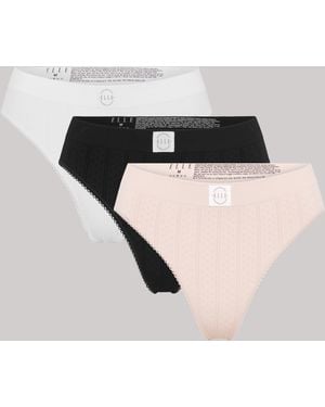 Elle 3 Pack Seamless Thongs - Black