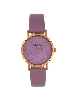 Sophie & Freda And Budapest Leather-Band Watch - Purple