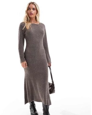 Vila Super Soft Fluffy Maxi Jumper Dress - Grey