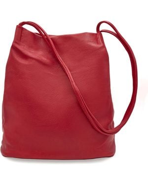 Woodland Leathers Tote Shoulder Bag - Red