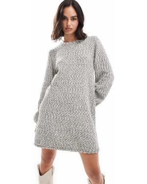 EDITED Textured Knit Mini Dress - Grey