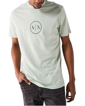 Armani Exchange T Shirts Crew Neck Casual Cotton Pullover Regular Fit - Grey